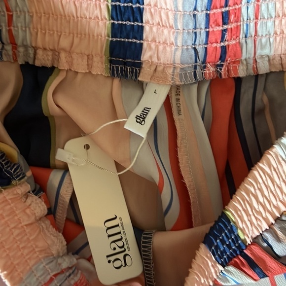 NWT wide leg pant striped by glam size large with pockets - Picture 2 of 2